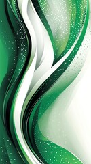 Aufkleber - Abstract Green and White Wavy Background.