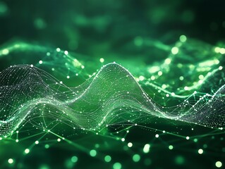 Fototapete - Abstract Green Network Background.