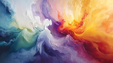 Wall Mural - Abstract Painting of Swirling Colors in a Whirlwind Pattern