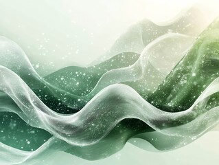 Aufkleber - Abstract Green Wave Background.