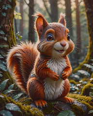 Wall Mural - Cartoon Squirrel 