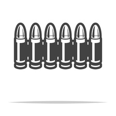 Wall Mural - Ammo belt bullets icon transparent vector isolated