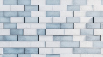 Poster - Abstract background with a stylish white and blue brick wall pattern, perfect for modern projects