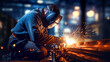 © Tony A - Welder Working with Sparks in Industrial Workshop