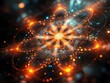 © DudeDesignStudio - Abstract Orange and Blue Flower with Light Bokeh.