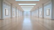 © Thanachart - A spacious art gallery featuring pristine white walls, natural light, and polished wooden flooring, ideal for showcasing artwork.