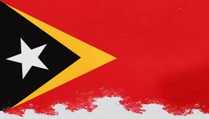 Timor Leste flag background with a paint splash texture on the wall