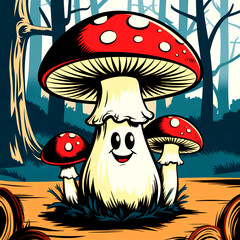 mushrooms cartoon