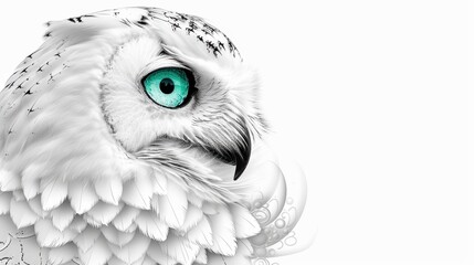 A clean and precise owl drawing, optimized for black and white coloring, featuring crisp lines and clear outlines to ensure a satisfying coloring book experience.