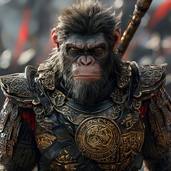 Poster - Powerful Monkey King in Warrior Armor