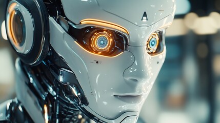 Poster - Ai technology Artificial Intelligence man using technology smart robot AI artificial intelligence by enter command prompt for generates something Futuristic technology transformation C : Generative AI