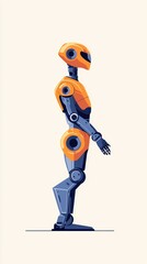 Poster - AI-powered robots, smart automation in industries, flat design illustration