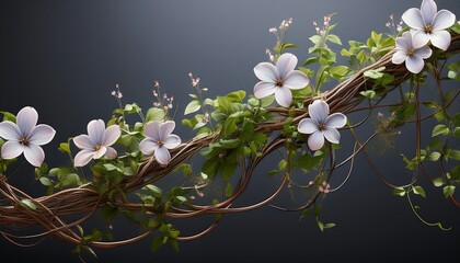 Clipping Path for Small Flowering Vines- - Tiny flowering vines cut out with full depth of f