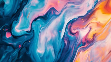 Fototapete - Detailed view of an abstract background with a mix of vibrant colors and fluid brushstrokes, capturing an artistic and dynamic visual movement