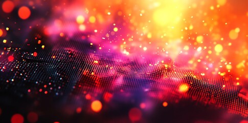 Poster - Abstract Red and Yellow Bokeh Background.