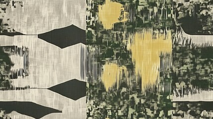 Geometric abstract design with yellow and green accents