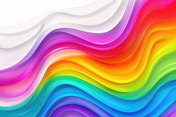 Sticker - A colorful rainbow with a wave pattern. The colors are bright and vibrant, creating a sense of joy and happiness. The wave pattern adds a dynamic and energetic feel to the image