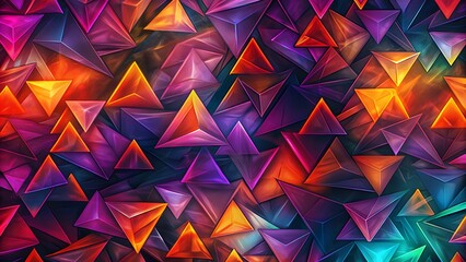 Aufkleber - An image of a vibrant purple abstract background with overlapping triangular shapes, a Purple geometric background. Modern blue gradient geometric square shape abstract background