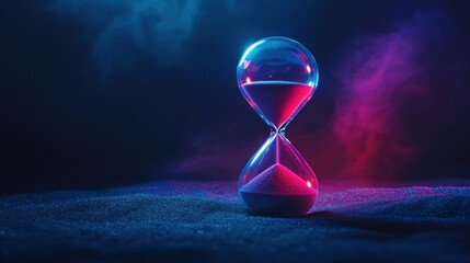 hourglass in a mystical setting