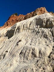 Beach Praia da Falésia, Portugal, Algarve, with its red and orange clay rocks