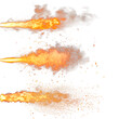 © SERSOLL - Set of overlays of a muzzle flash isolated on a white or transparent background. Bundle of the flame bursting from a firearm, design element, muzzle flash.