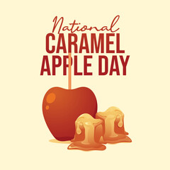 National Caramel Apple Day vector design template good for celebration usage. National Caramel Apple Day design. flat design. eps 10.