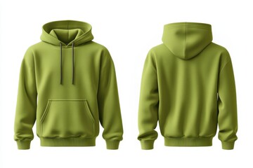 Green Hoodie Mockup   Front and Back View