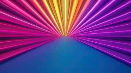 Poster - Vibrant rays of light radiate in various colors, creating a dynamic and energetic background perfect for modern designs.