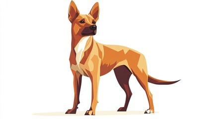 Poster - An alert dog icon, with ears perked up and attentive stance.