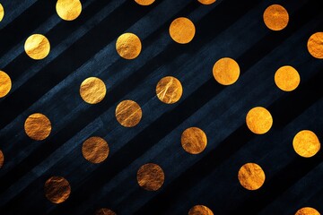 Poster - Elegant golden dots on a dark background create a sophisticated and modern artistic pattern for creative projects.