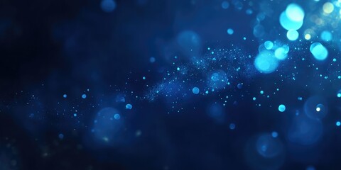 Wall Mural - Dark blue background with glowing particles.