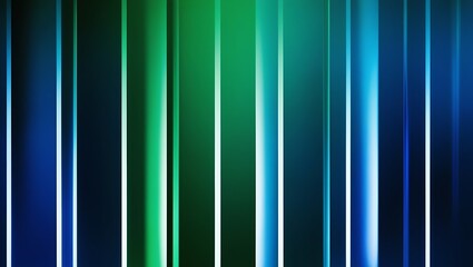 Canvas Print - Abstract gradient background with vertical blue and green lines