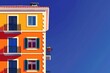 © ArtSpree - Colorful facades of old houses along Nyhavn embankment in Copenhagen - upward view. Denmark. Beautiful simple AI generated image