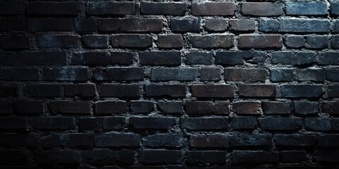 Wall Mural - Dark brick wall background, suitable for design uses.