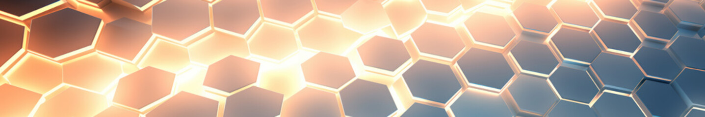 Wall Mural - Hexagon background. Hexagonal shapes, honeycomb pattern. Geometric and three-dimensional design. Futuristic and technological wallpaper.