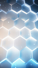 Wall Mural - Hexagon background. Hexagonal shapes, honeycomb pattern. Geometric and three-dimensional design. Futuristic and technological wallpaper.