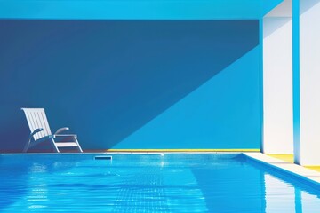 sparkling pool retreat in a modern sophisticated home - generative ai. beautiful simple ai generated