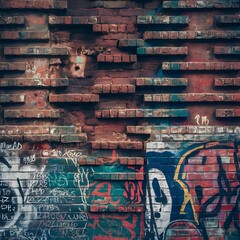 Wall Mural - Grungy brick wall background