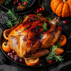 Wall Mural - Christmas delicious juicy turkey holiday traditional