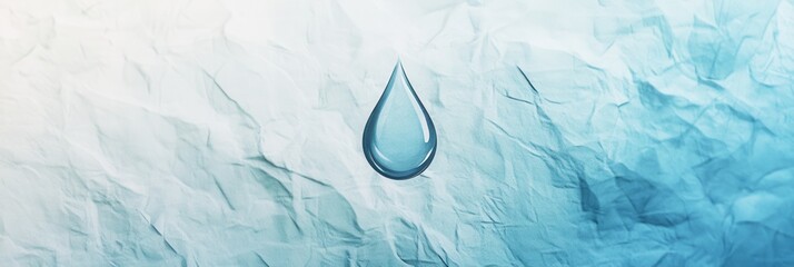 Aufkleber - A minimalistic design showcases a single water droplet, evoking feelings of hydration and freshness, perfect for wellness themes. Generative AI