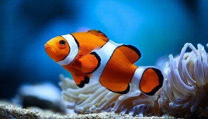 Bright and Beautiful: Vibrant Orange and White Clownfish in Their Aquarium Habitat