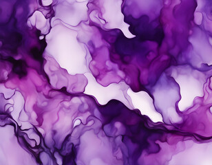 Wall Mural - Alcohol ink purple texture. Fluid ink abstract background. purple abstract painting background. 