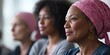 © DigitalDreamLab - Diverse Women In Pink Headscarves Looking Forward