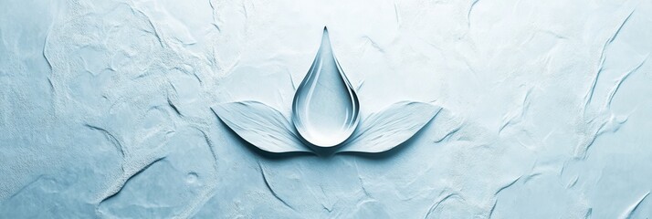 Poster - The artwork showcases a simple and elegant logo, highlighting a water droplet that represents hydration and purity on a soft backdrop. Generative AI