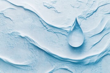 Leinwandbilder - This design features a single water drop symbolizing hydration, surrounded by soft blue textures that evoke freshness and vitality. Generative AI