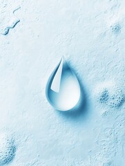 Leinwandbilder - A clean, minimal logo design showcases a solitary water droplet reflecting the themes of hydration and freshness on a soft backdrop. Generative AI