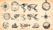 © Panida - Vintage World Map and Compass Design
