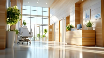 Canvas Print - Modern Hospital Lobby Interior Design.