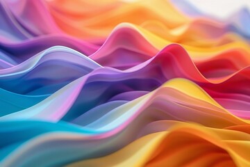 Wall Mural - Colorful waves of abstract shapes in rainbow colors