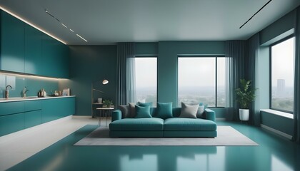 Photo interior modern design room 3d illustration